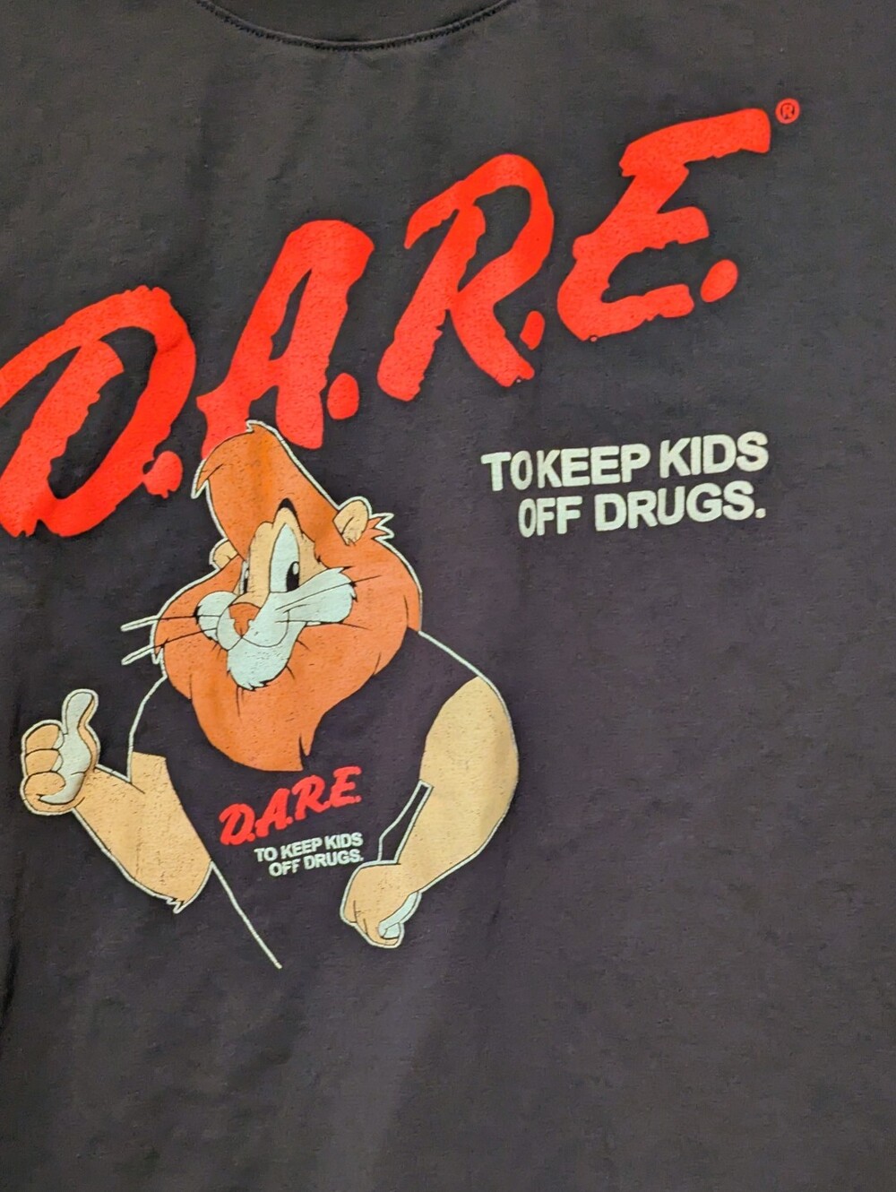 DARE To Keep Kids Off Drugs Graphic Tee with Mascot Mens Large 2026 Ripple Junct
